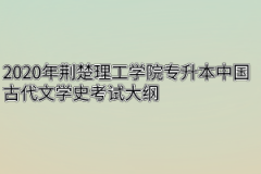 2020年荆楚理工学院专升本中国古代文学史考试大纲