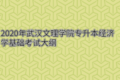 2020年武汉文理学院专升本经济学基础考试大纲