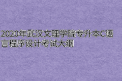 2020年武汉文理学院专升本C语言程序设计考试大纲