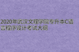 2020年武汉文理学院专升本C语言程序设计考试大纲