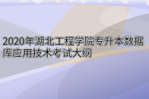 2020年湖北工程学院专升本数据库应用技术考试大纲