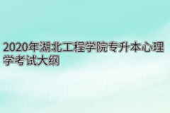 2020年湖北工程学院专升本心理学考试大纲