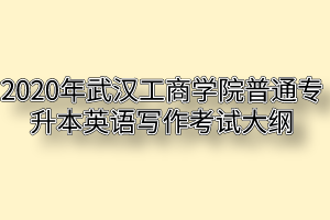 2020年武汉工商学院普通专升本英语写作考试大纲