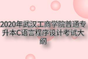 2020年武汉工商学院普通专升本C语言程序设计考试大纲