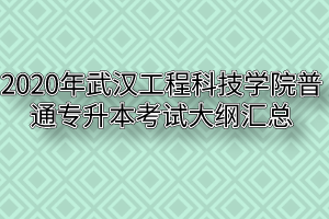 2020年武汉工程科技学院普通专升本考试大纲汇总