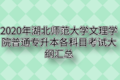 2020年湖北师范大学文理学院普通专升本各科目考试大纲汇总