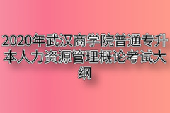 2020年武汉商学院普通专升本人力资源管理概论考试大纲