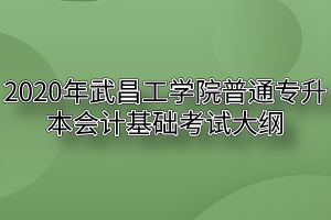 2020年武昌工学院普通专升本会计基础考试大纲