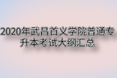 2020年武昌首义学院普通专升本考试大纲汇总