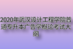 2020年武汉设计工程学院普通专升本广告学概论考试大纲