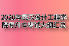 2020年武汉设计工程学院普通专升本考试大纲汇总