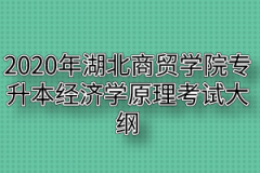 2020年湖北商贸学院普通专升本经济学原理考试大纲