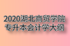 2020年湖北商贸学院普通专升本会计学课程考试大纲