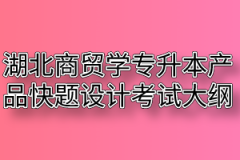 2020年湖北商贸学院普通专升本产品快题设计考试大纲