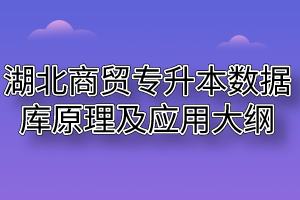 2020年湖北商贸学院普通专升本数据库原理及应用（SQL Server）考试大纲