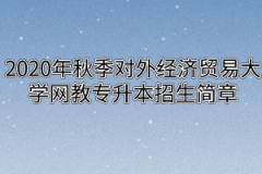 2020年秋季对外经济贸易大学网教专升本简章