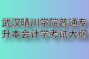2020年武汉晴川学院普通专升本会计学考试大纲