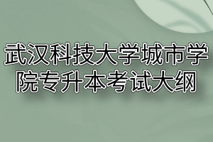 2020年武汉科技大学城市学院普通专升本考试大纲汇总