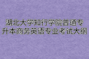 2020年湖北大学知行学院普通专升本商务英语专业考试大纲