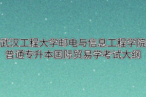 2020年武汉工程大学优点与信息工程学院普通专升本国际贸易学考试大纲