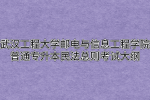 2020年武汉工程大学邮电与信息工程学院普通专升本民法总则考试大纲