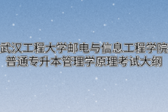 2020年武汉工程大学邮电与信息工程学院普通专升本管理学原理考试大纲