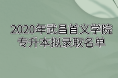 2020年武昌首义学院专升本拟录取名单