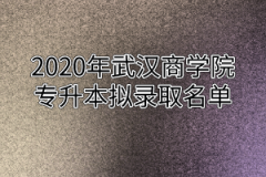 2020年武汉商学院专升本拟录取名单