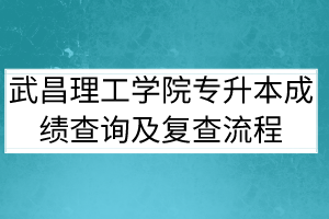 2020年武昌理工学院普通专升本成绩查询及复查流程