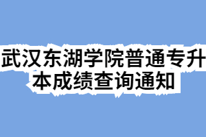 2020年武汉东湖学院普通专升本成绩查询通知