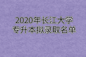 2020年长江大学专升本拟录取名单