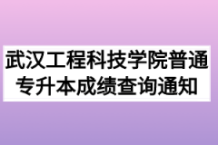 2020年武汉工程科技学院普通专升本成绩查询通知