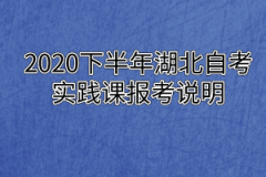 2020下半年湖北自考实践课报考说明