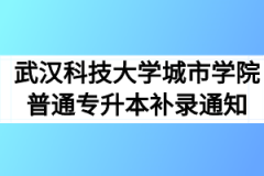 2020年武汉科技大学城市学院普通专升本补录通知