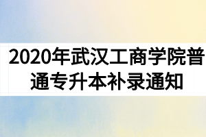 2020年武汉工商学院普通专升本补录通知