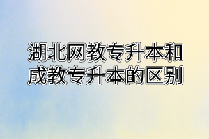 湖北网教专升本和成教专升本的区别