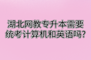 湖北网教专升本需要统考计算机和英语吗?