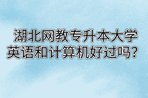 湖北网教专升本大学英语和计算机好过吗？