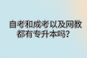 自考和成考以及网教都有专升本吗？