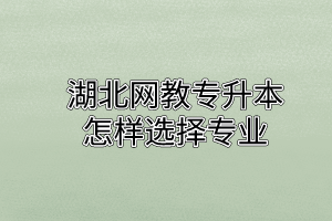 湖北网教专升本怎样选择专业