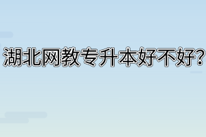 湖北网教专升本好不好？