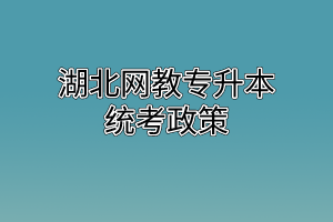 湖北网教专升本统考政策