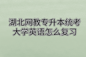 湖北网教专升本统考大学英语怎么复习