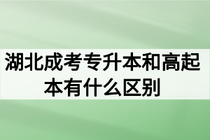 湖北成考专升本和高起本有什么区别