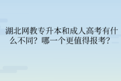 湖北网教专升本和成人高考有什么不同？哪一个更值得报考？