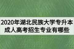 2020年湖北民族大学专升本成人高考招生专业有哪些