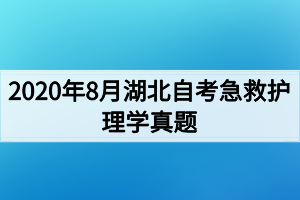 2020年8月湖北自考急救护理学真题