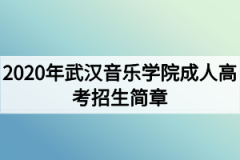 2020年武汉音乐学院成人高考招生简章