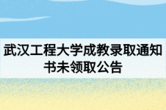 武汉工程大学成教录取通知书未领取公告