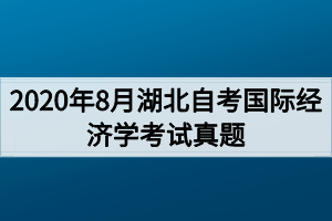 2020年8月湖北自考国际经济学考试真题